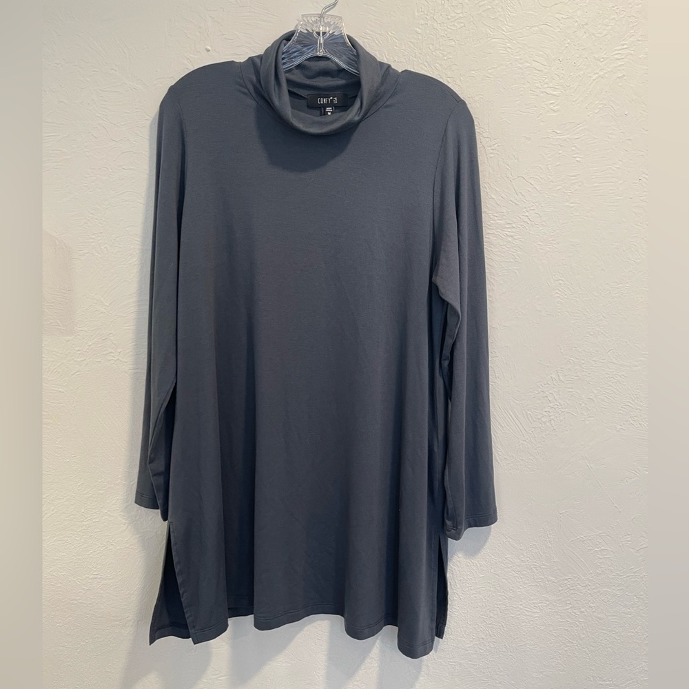 Comfy USA Soft Jersey Turtle Neck Shirt Blouse Top! M